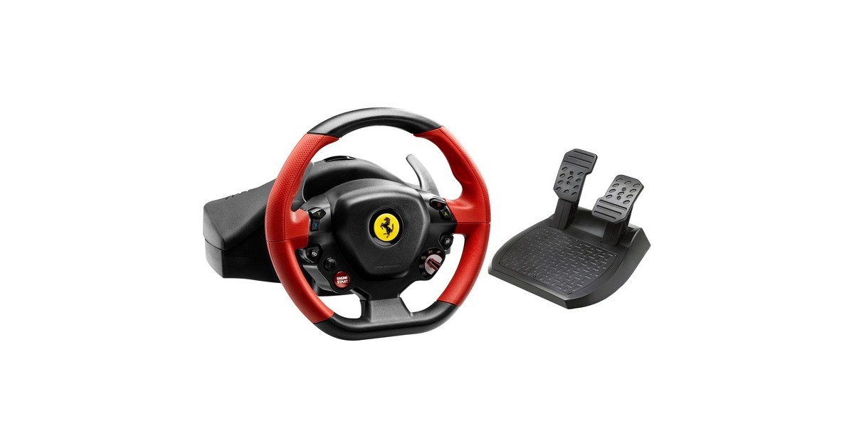Thrustmaster Ferrari 458 Spider Steering Wheel Pedals Xbox One Blackred Blackred Steering Wheel Pedals Xbox One D Padmenu Wired Blackred