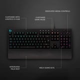 Logitech G213 Prodigy, Gaming-Tastatur schwarz, DE-Layout, Rubberdome