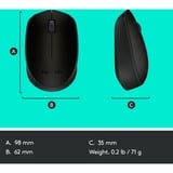Logitech B170 Wireless, Maus schwarz, 3 Tasten, für Links- und Rechtshänder, kompatibel mit PC/Mac