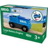 BRIO Blaue Frachtlok mit Batterie, Spielfahrzeug blau/weiß
