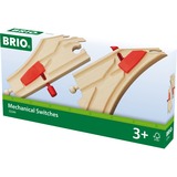 BRIO World Mechanisches Weichenpaar (L1, M1), Bahn holz/rot