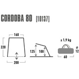 High Peak Strandmuschel Cordoba 80, Zelt aluminium/dunkelgrau