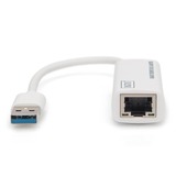 Digitus USB 3.2 Gen 1 Adapter, USB-A Stecker > RJ-45 Buchse, LAN-Adapter weiß, Gigabit LAN