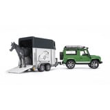 bruder Land Rover Defender mit Pferdeanhänger, Modellfahrzeug mit einem Pferd