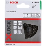 Bosch X-LOCK Topfbürste Clean for Inox, Ø 75mm, gewellt 0,3mm Edelstahldraht, für X-LOCK Winkelschleifer