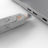 Lindy USB Port Schloss (4 Stück) mit Schlüssel, Diebstahlschutz orange, Code: ORANGE