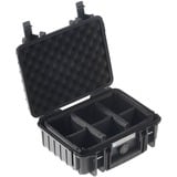 B&W Typ 1000, Koffer schwarz, herausnehmbarer, gepolsterter Koffereinsatz aus Gewebematerial