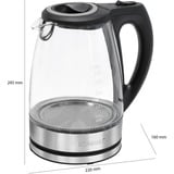 Bomann Glas-Wasserkocher WKS 6032 G edelstahl/schwarz, 1,7 Liter, 2.200 Watt