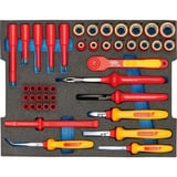 GEDORE VDE Werkzeugsortiment Hybrid, 53-teilig, Werkzeug-Set rot/gelb, in L-BOXX 136