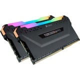 Corsair DIMM 16 GB DDR4-3600 (2x 8 GB) Dual-Kit, Arbeitsspeicher schwarz, CMW16GX4M2C3600C18, Vengeance RGB PRO, INTEL XMP