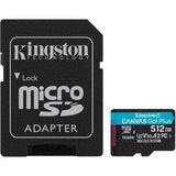 Kingston Canvas Go! Plus 512 GB microSDXC, Speicherkarte schwarz, UHS-I U3, Class 10, V30, A2