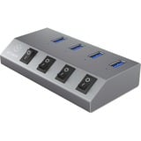 ICY BOX IB-HUB 1405, USB-Hub silber