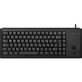CHERRY Slim Line G84-4400, Tastatur schwarz, US-Layout, integr. Trackball