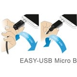 DeLOCK EASY-USB 2.0 Kabel, USB-A Stecker > Micro-USB Stecker 90° schwarz, 0,5 Meter, rechts / links abgewinkelt, beidseitig verwendbar