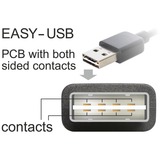 DeLOCK EASY-USB 2.0 Kabel, USB-A Stecker > Micro-USB Stecker 90° schwarz, 1 Meter, rechts / links abgewinkelt, beidseitig verwendbar
