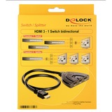 DeLOCK HDMI Switch HDMI-A Stecker > 3x HDMI-A Buchse schwarz, 60cm