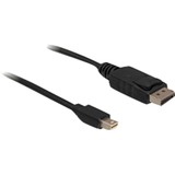 DeLOCK Kabel mini-DisplayPort > DisplayPort, Adapter schwarz, 1 Meter
