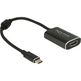 DeLOCK USB Adapter, USB-C Stecker > HDMI 4K Buchse dunkelgrau, 20cm, PD, Laden mit bis zu 60 Watt