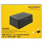 DeLOCK USB-C Dockingstation schwarz, USB-C, Klonfunktion, HDD, SSD