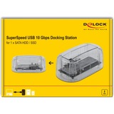DeLOCK USB Type-C Dockingstation für 1 x SATA HDD / SSD transparent