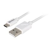 Sharkoon USB 2.0 Kabel, USB-A Stecker > USB-C Stecker weiß, 50cm