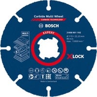Bosch Expert X-LOCK Carbide MultiWheel Trennscheibe, Ø 115mm Bohrung 22,23mm, gerade