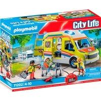 PLAYMOBIL 71202 City Life - Rettungswagen mit Licht und Sound, Konstruktionsspielzeug 