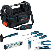 Bosch Werkzeugtasche GWT 20 und Handwerkzeug-Set Professional schwarz, ProClick System, inkl. 16-teiliges Werkzeug-Set