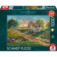 Schmidt Spiele Thomas Kinkade Studios: Sonnenblumenfelder, Puzzle 1000 Teile