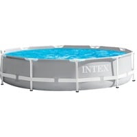 Intex Frame Pool Set Prism Rondo 126702GN, Ø 305 x 76cm, Schwimmbad grau/blau, Kartuschen-Filteranlage ECO 602G