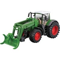 Bburago Fendt Traktor mit Holzgreifer Schwungrad, Modellfahrzeug grün/rot