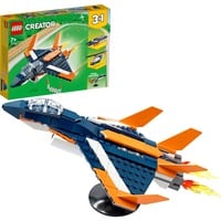LEGO 31126 Creator 3-in-1 Überschalljet, Konstruktionsspielzeug Flugzeug, Hubschrauber und Boot