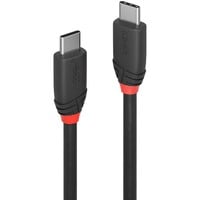 Lindy USB 3.2 Gen 2x2 Kabel Black Line, USB-C Stecker > USB-C Stecker schwarz, 1,5 Meter, Laden mit bis zu 60 Watt