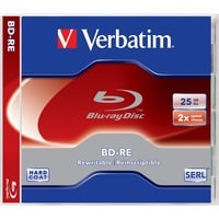 Verbatim BD-RE 25 GB, Blu-ray-Rohlinge 2fach, 5 Stück, White Blue Surface, Retail